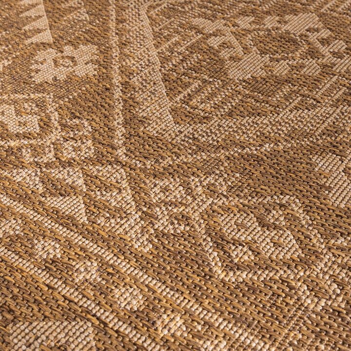 Tapis d'extérieur en jute - Mavi Medaillon Marron/Crème - 3