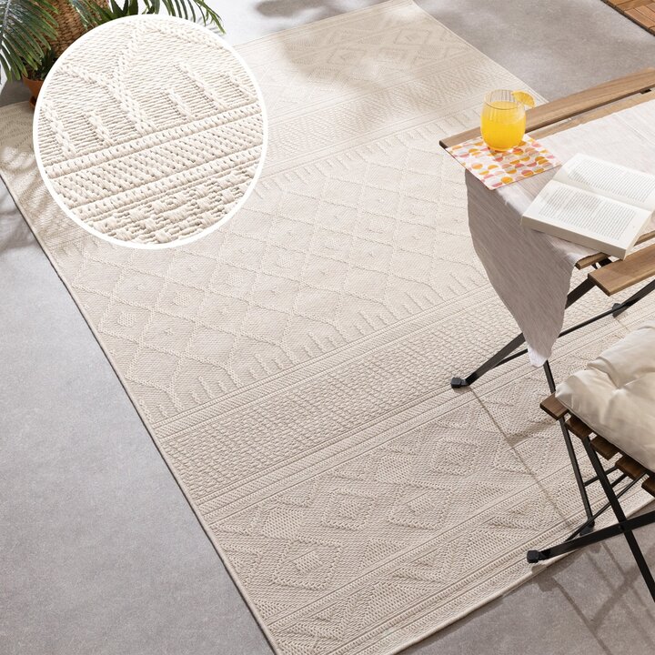 Tapis en sisal - Dunes Geo Crème