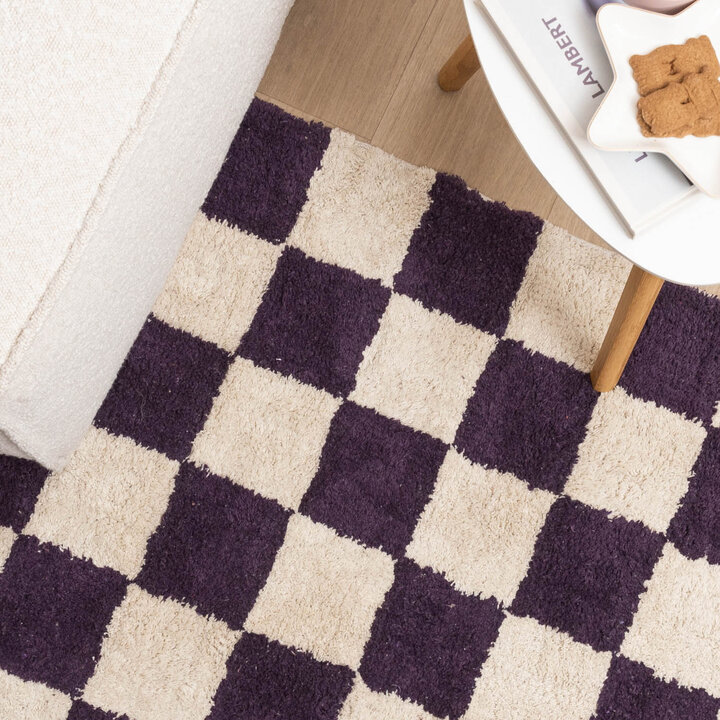 Tapis en coton - Gambit Violet/Blanc - 3
