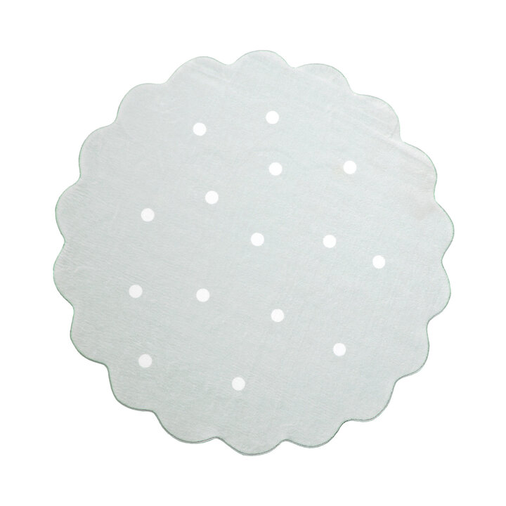 Tapis rond en jute pour l'extérieur - Cloudy Stippen Menthe - 1