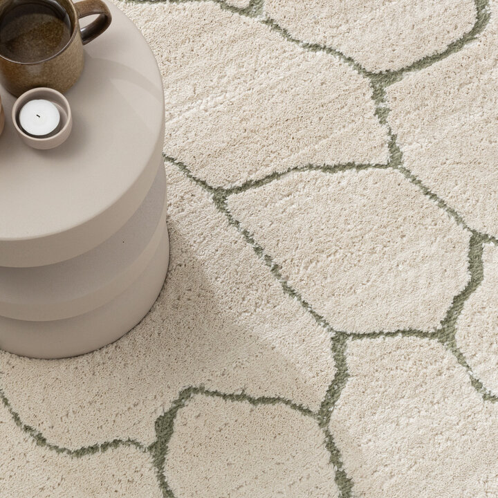 Tapis moderne intérieur et extérieur - Yune Stone Crème/Vert - 2