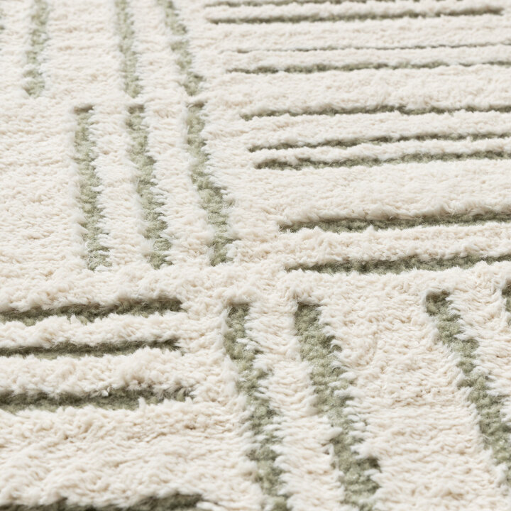Tapis moderne intérieur et extérieur - Yune Lines Crème/Vert - 3