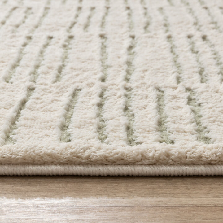 Tapis moderne intérieur et extérieur - Yune Lines Crème/Vert - 5