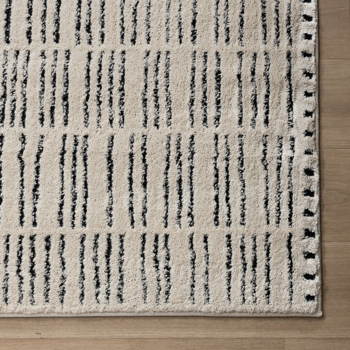 Tapis moderne intérieur et extérieur - Yune Lines Crème/Noir - 4