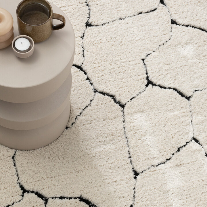 Tapis moderne intérieur et extérieur - Yune Stone Crème/Noir - 2
