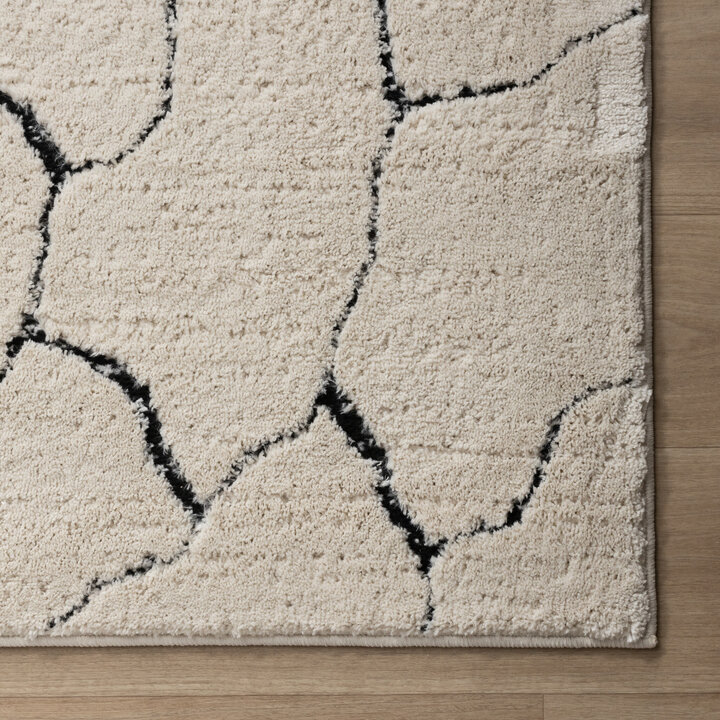 Tapis moderne intérieur et extérieur - Yune Stone Crème/Noir - 4