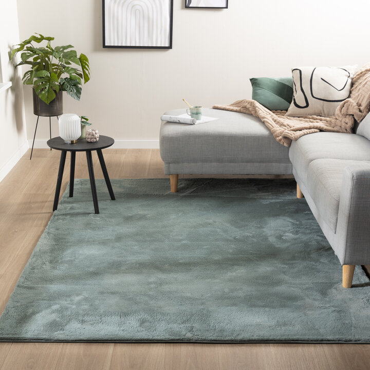Tapis rond à poils courts - Cozy Vert