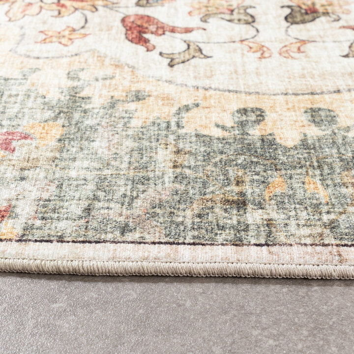 Tapis ovale à poils longs - Santo Mandala Vert Olive - 6