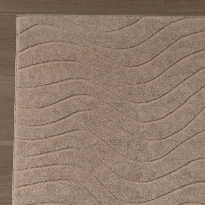 Tapis moderne intérieur et extérieur - Charm Waves Beige - 5