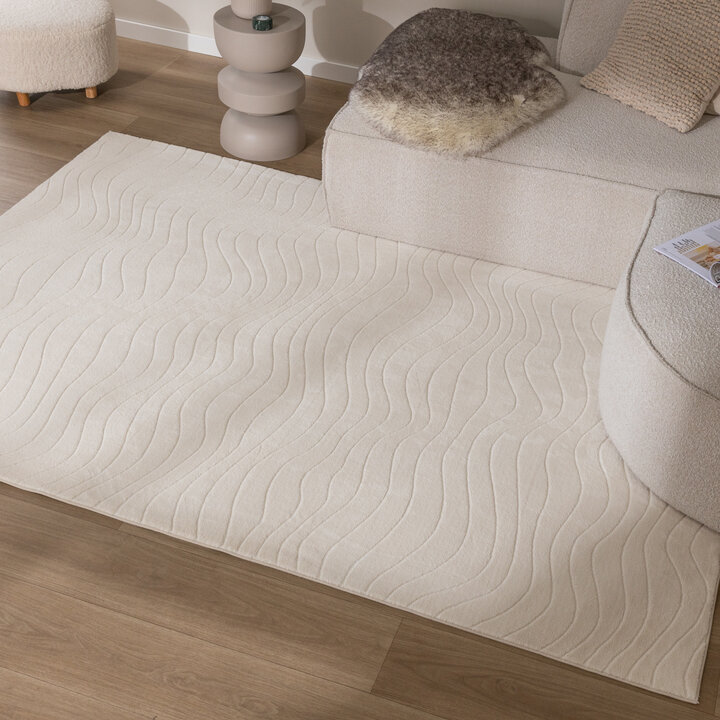 Tapis moderne intérieur et extérieur - Charm Waves Blanc