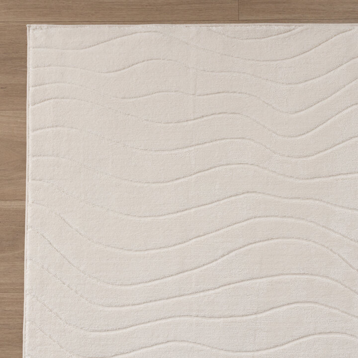 Tapis moderne intérieur et extérieur - Charm Waves Blanc - 4