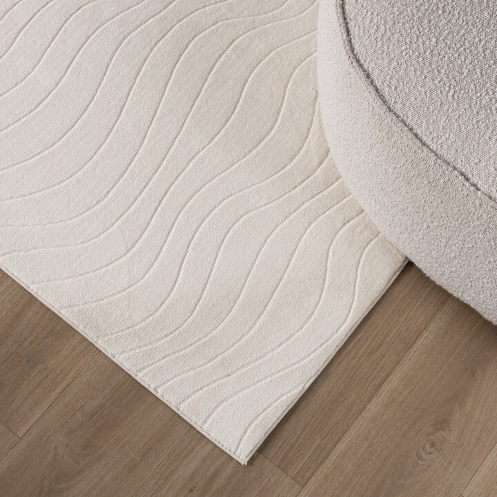Tapis moderne intérieur et extérieur - Charm Waves Blanc - 7