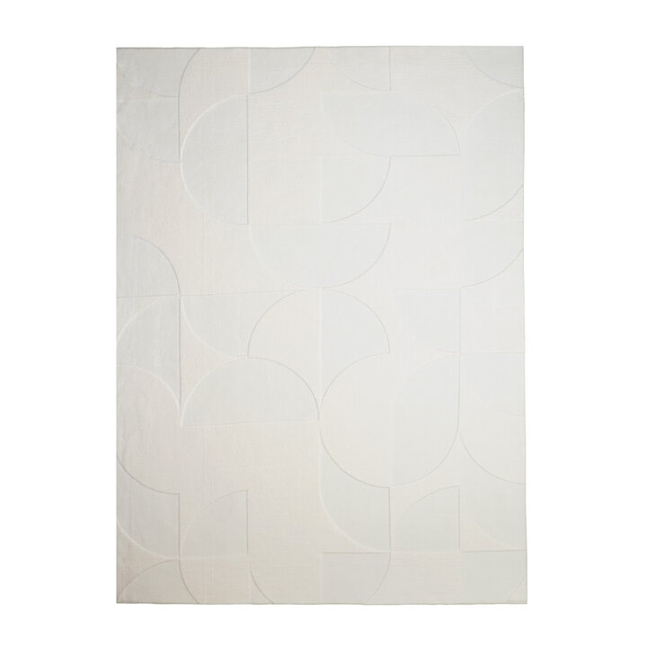 Tapis moderne intérieur et extérieur - Charm Circles Blanc - 1