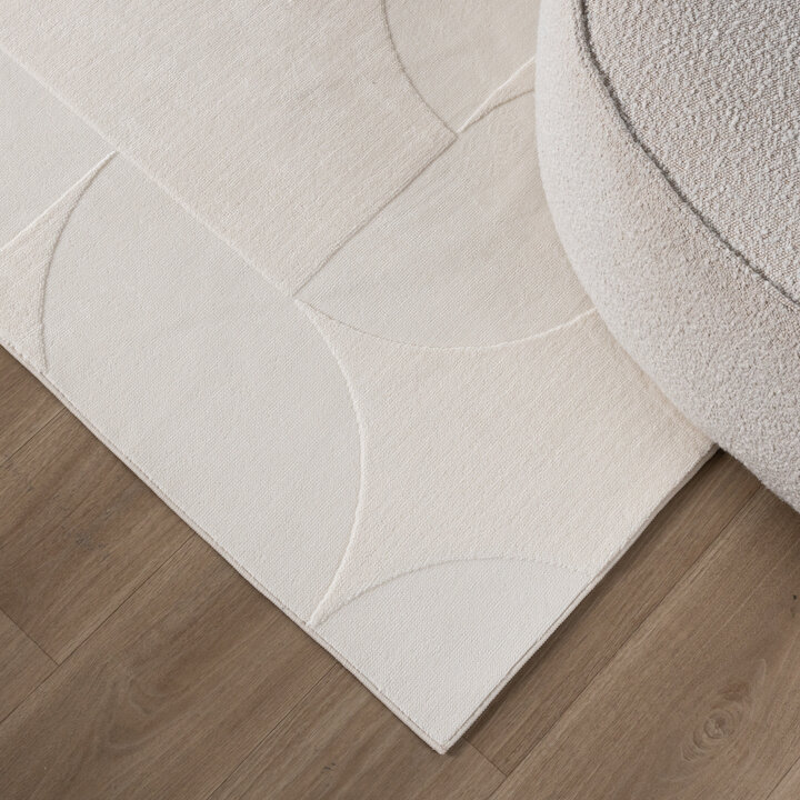 Tapis moderne intérieur et extérieur - Charm Circles Blanc - 3