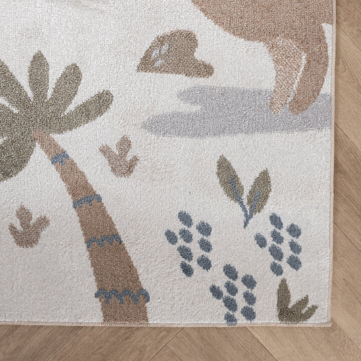 Tapis pour enfants lavable - Mace Dino Crème - 4