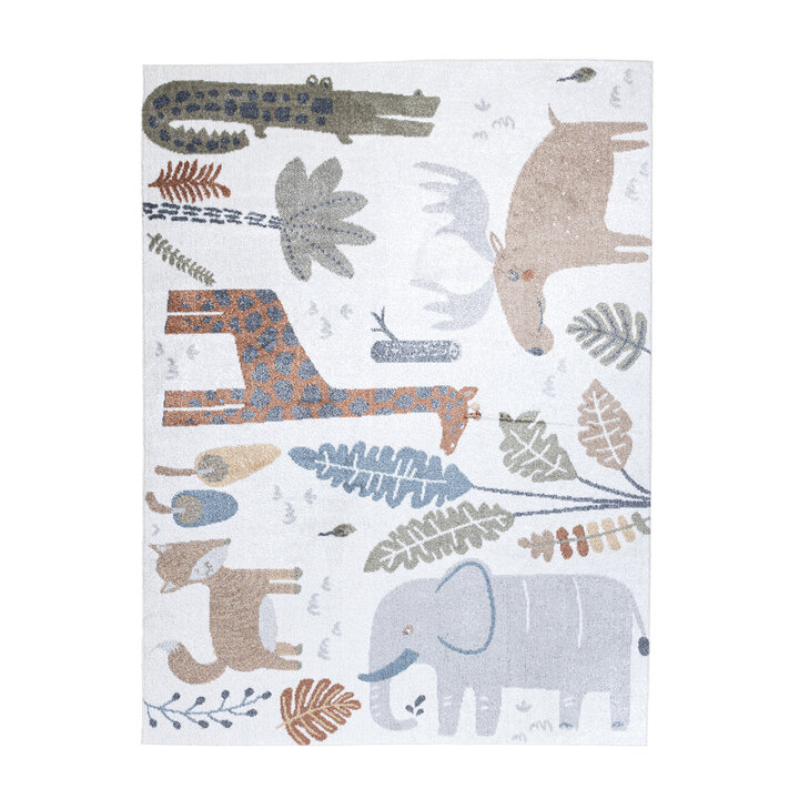 Tapis pour enfants lavable - Mace Animals Crème - 1