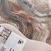 Sous-tapis antidérapant rond - Xavier Wave Bleu/Rouge - thumbnail 2