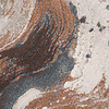 Sous-tapis antidérapant rond - Xavier Wave Bleu/Rouge - thumbnail 3