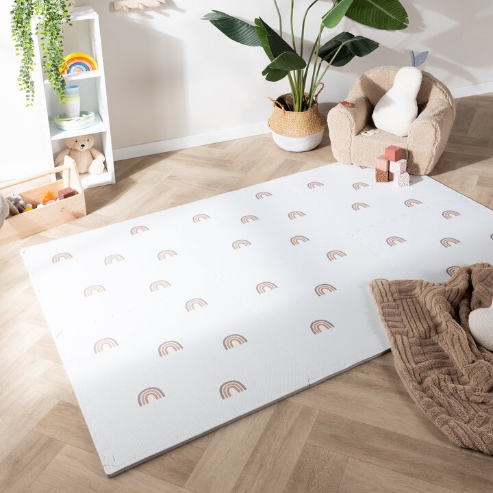 Tapis pour chambre d'enfants - Alfie Rainbow Blanc