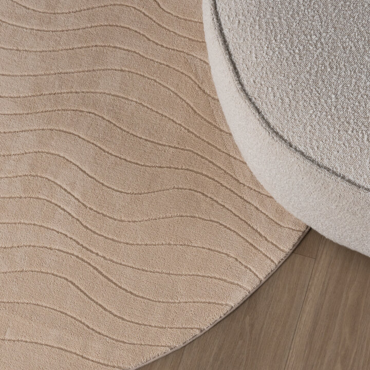 Tapis marbré - Charm Waves Beige - 3