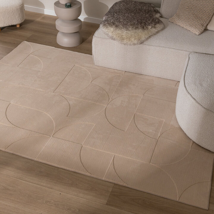 Tapis moderne intérieur et extérieur - Charm Circles Beige