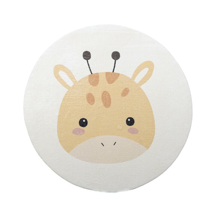 Tapis rond rétro - Sammy Giraffe Jaune - 1