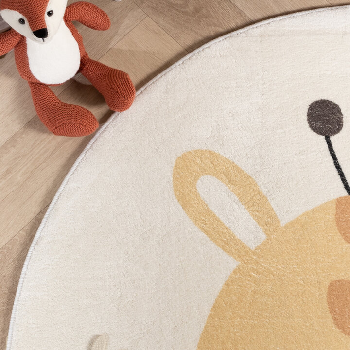 Tapis rond rétro - Sammy Giraffe Jaune - 2