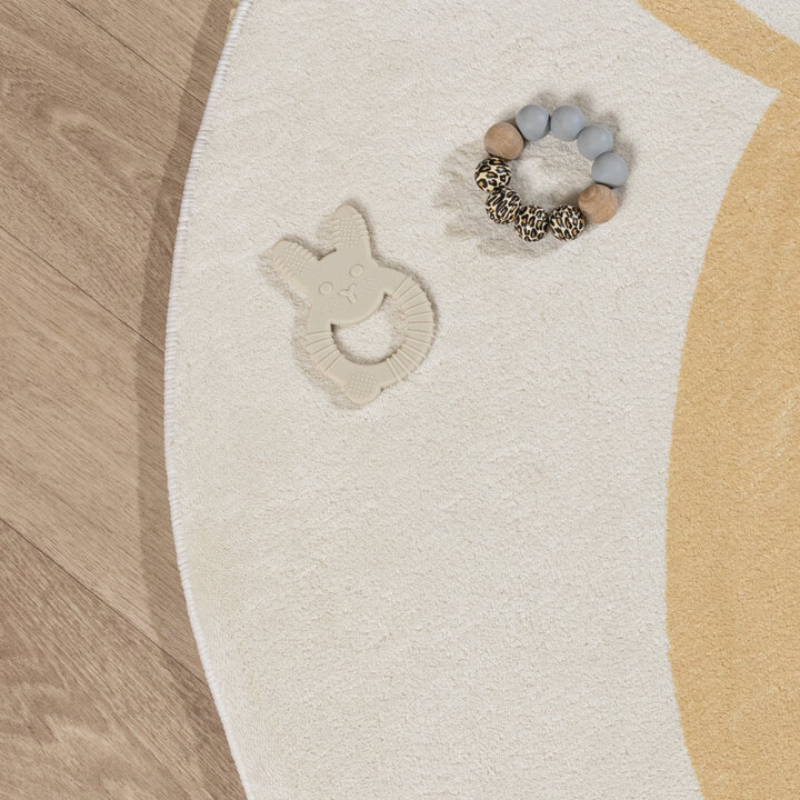 Tapis rond rétro - Sammy Giraffe Jaune - 4