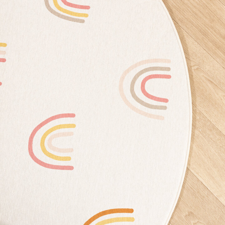 Tapis rond rétro - Evi Rainbow Multicolore - 4