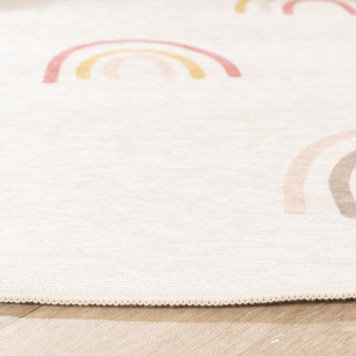 Tapis rond rétro - Evi Rainbow Multicolore - 5