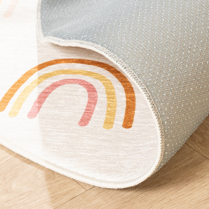 Tapis rond rétro - Evi Rainbow Multicolore - 6