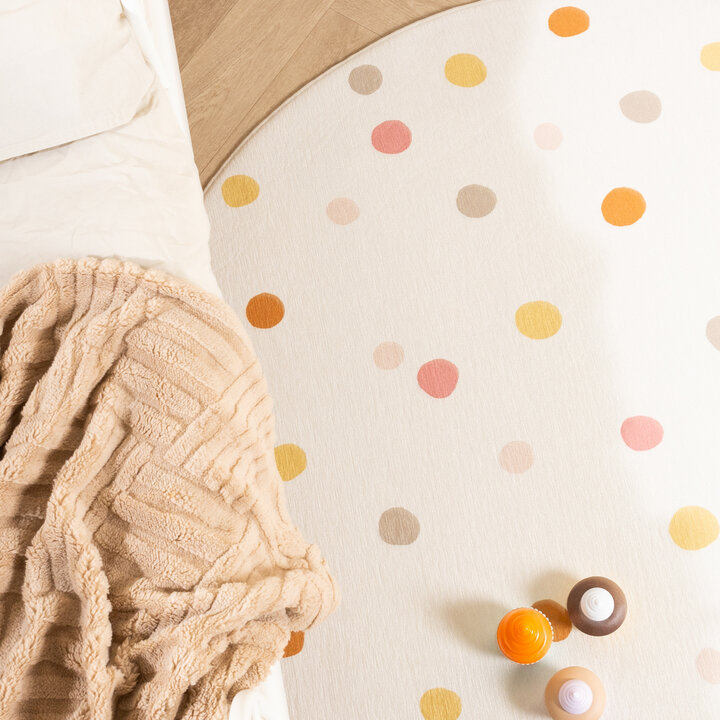 Tapis rond rétro - Evi Confetti Multicolore - 2