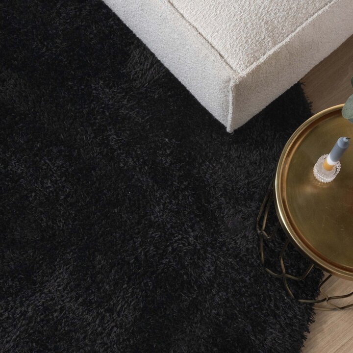 Tapis shaggy ovale - Blaze Noir - 3