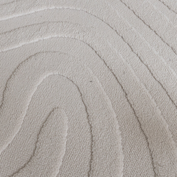 Tapis d'extérieur rond à fleurs - Cassie Shapes Taupe - 2