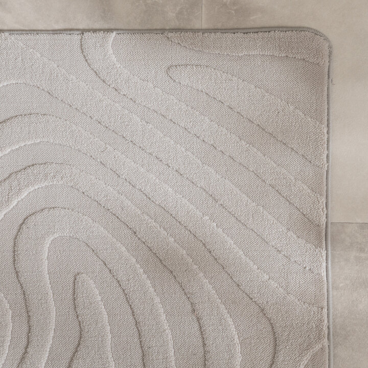 Tapis d'extérieur rond à fleurs - Cassie Shapes Taupe - 3