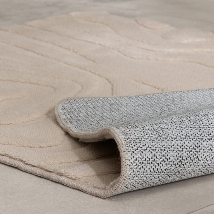 Tapis d'extérieur rond à fleurs - Cassie Zebra Beige - 5