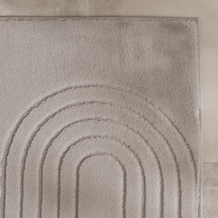 Tapis d'extérieur rond à fleurs - Cassie Arches Taupe - 3