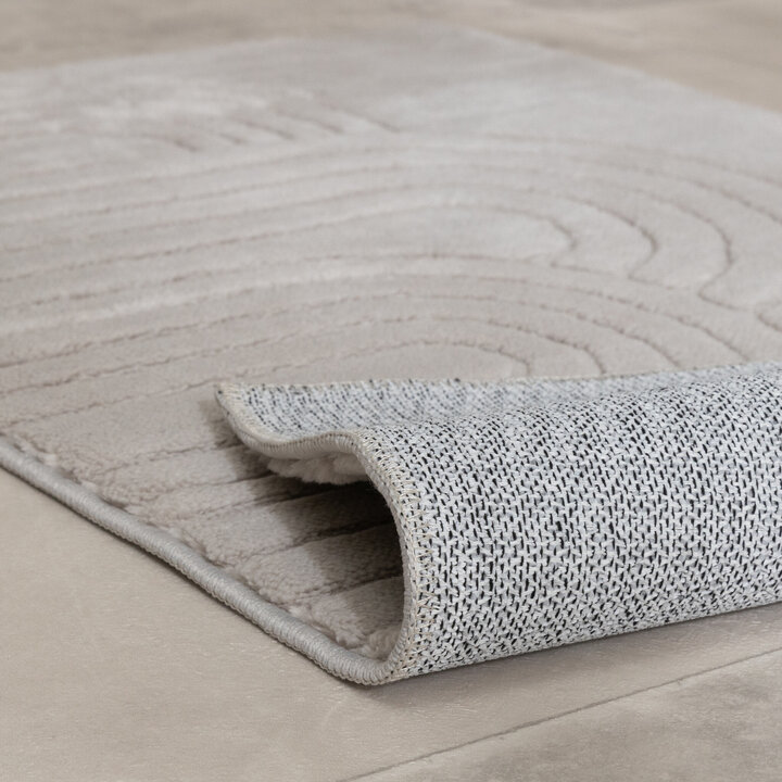 Tapis d'extérieur rond à fleurs - Cassie Arches Taupe - 5