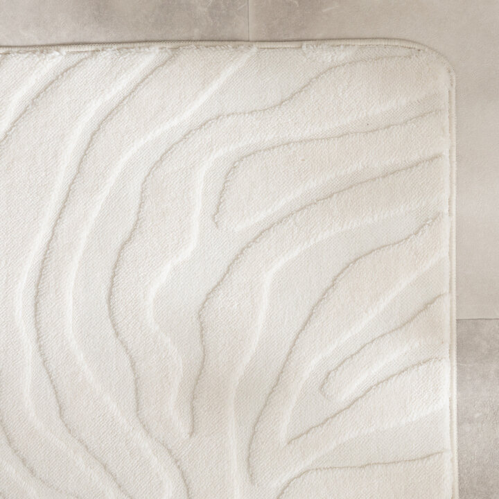 Tapis d'extérieur rond à fleurs - Cassie Zebra Blanc - 3