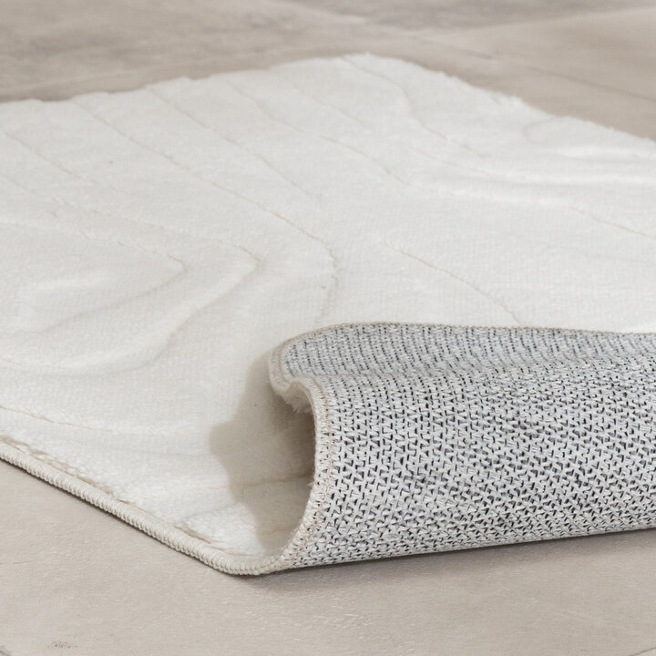 Tapis d'extérieur rond à fleurs - Cassie Zebra Blanc - 5
