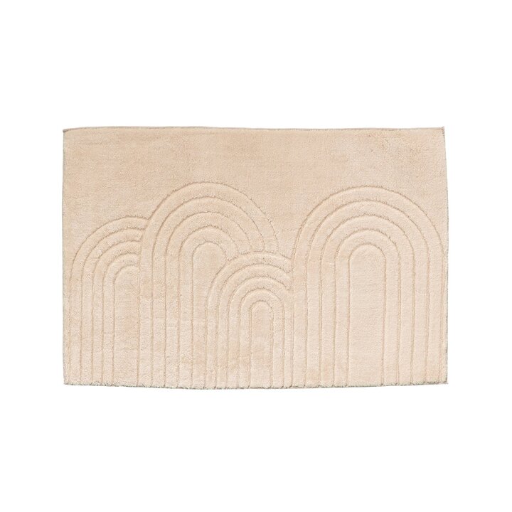 Tapis d'extérieur rond à fleurs - Cassie Arches Beige