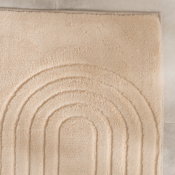Tapis d'extérieur rond à fleurs - Cassie Arches Beige - 3