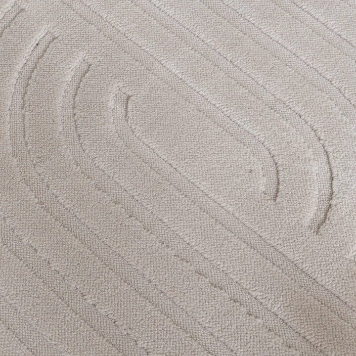 Tapis d'extérieur rond à fleurs - Cassie Curves Taupe - 2