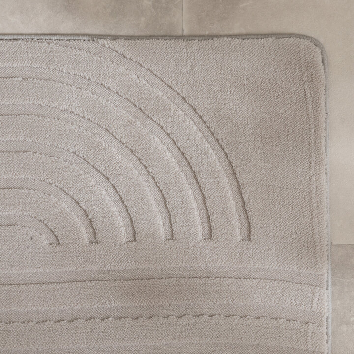 Tapis d'extérieur rond à fleurs - Cassie Curves Taupe - 3