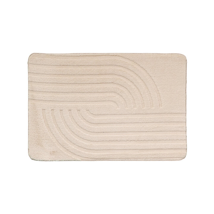 Tapis d'extérieur rond à fleurs - Cassie Curves Beige
