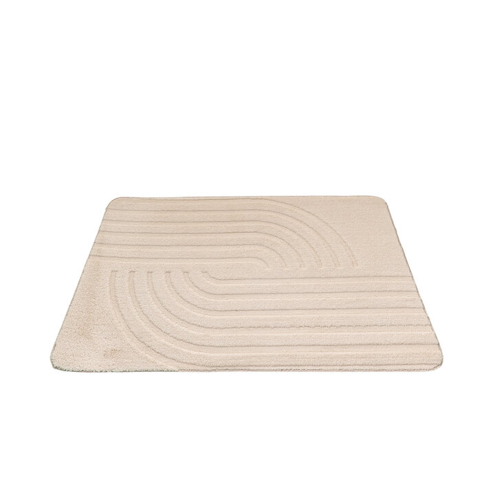 Tapis d'extérieur rond à fleurs - Cassie Curves Beige - 1