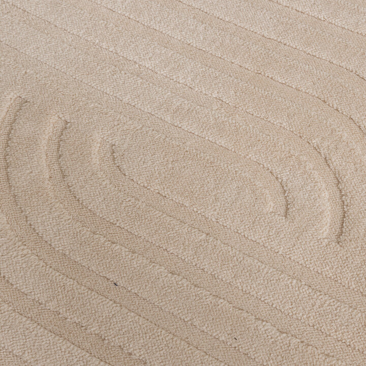 Tapis d'extérieur rond à fleurs - Cassie Curves Beige - 2