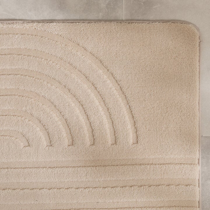 Tapis d'extérieur rond à fleurs - Cassie Curves Beige - 3