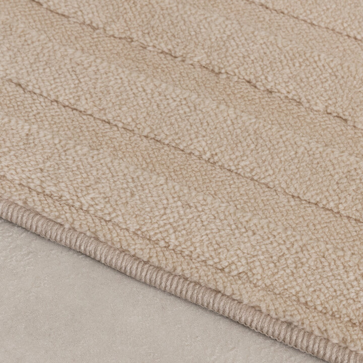 Tapis d'extérieur rond à fleurs - Cassie Curves Beige - 4