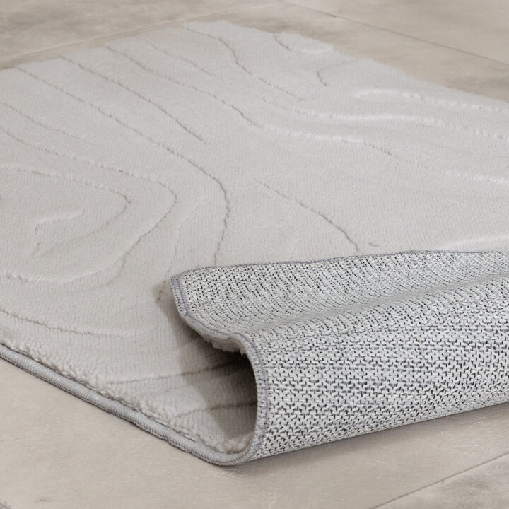 Tapis d'extérieur rond à fleurs - Cassie Zebra Taupe - 5